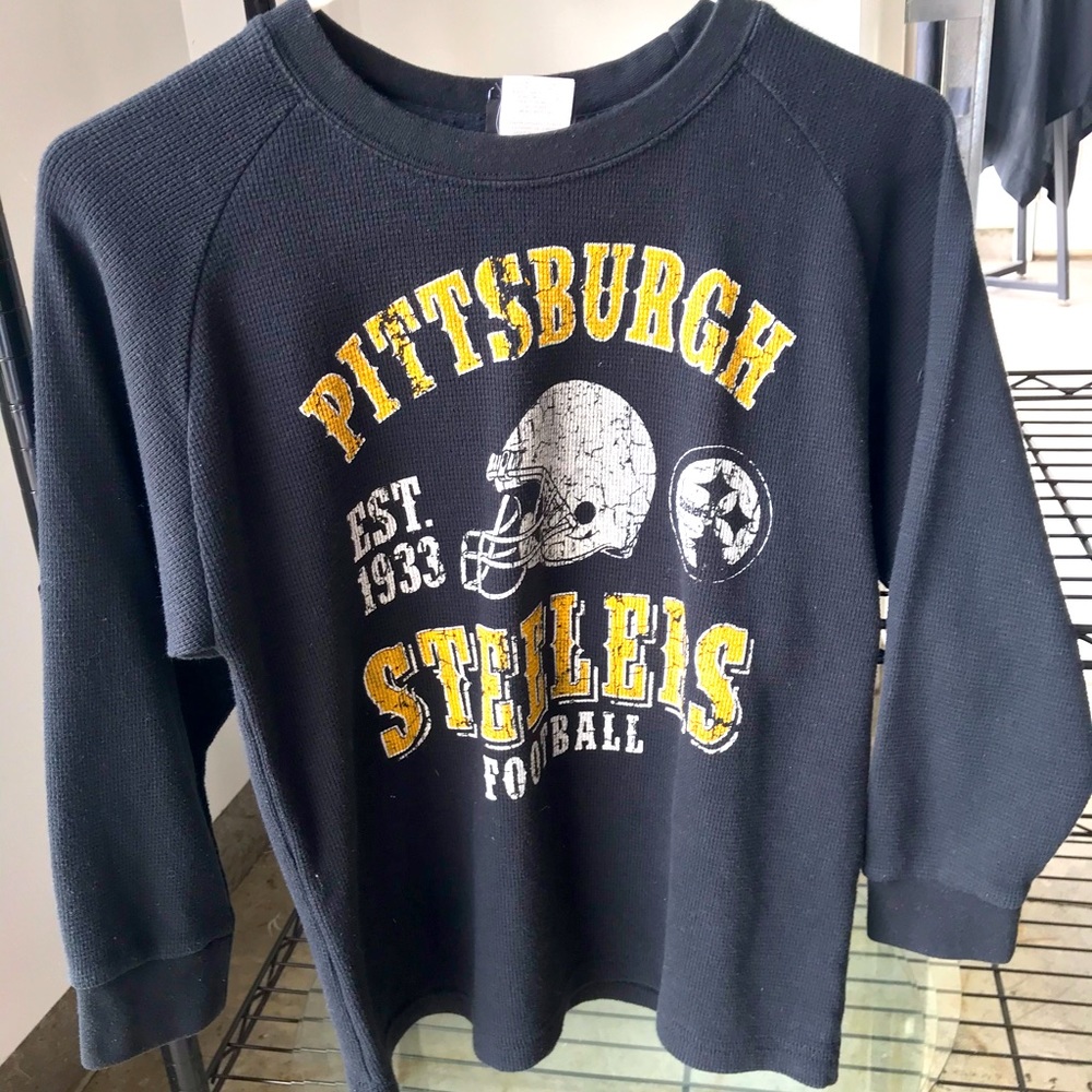 Boys’ Pittsburgh Steelers long sleeved waffle tee